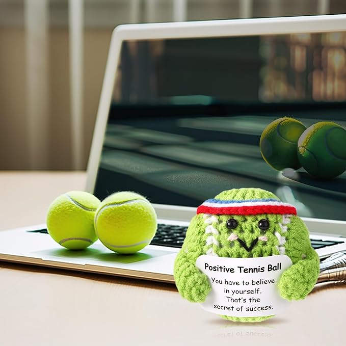 Positive Knitted Doll Crochet Toy Tennis Ball