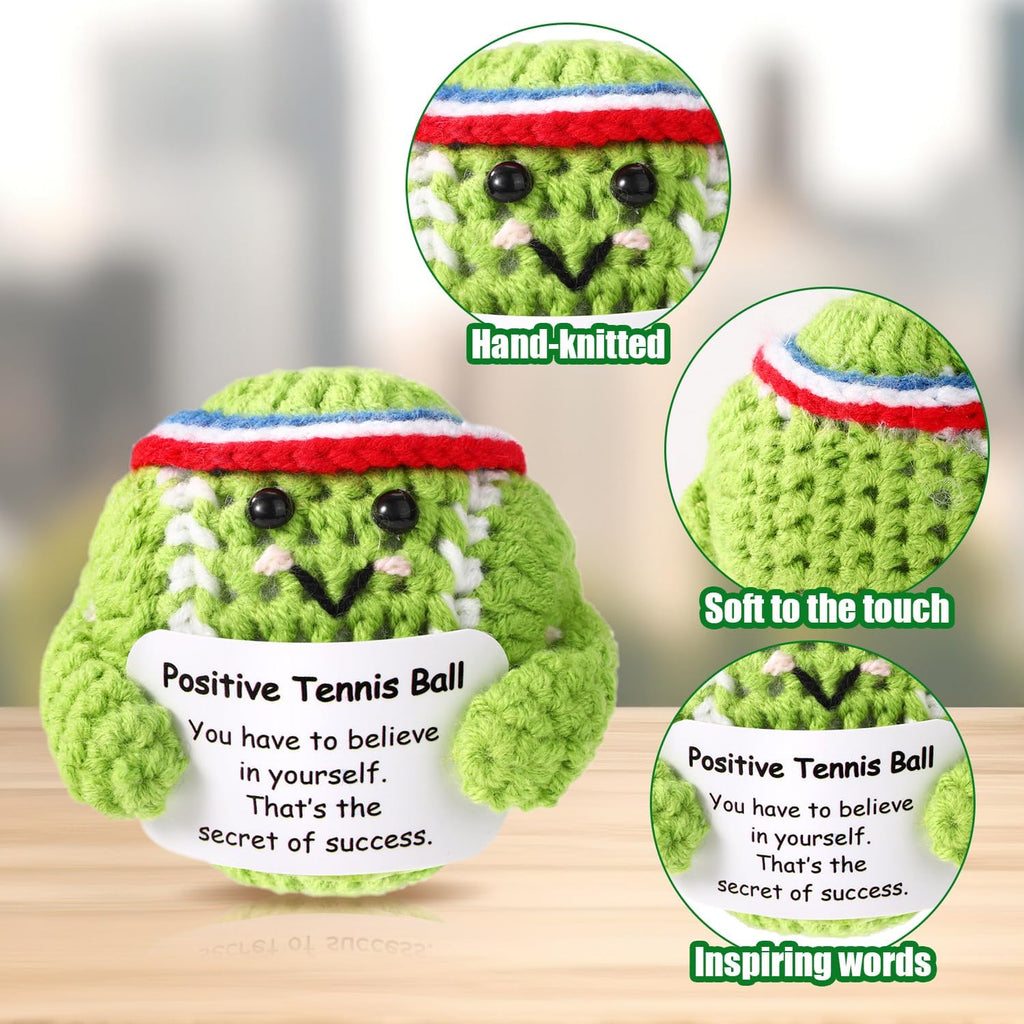 Positive Knitted Doll Crochet Toy Tennis Ball